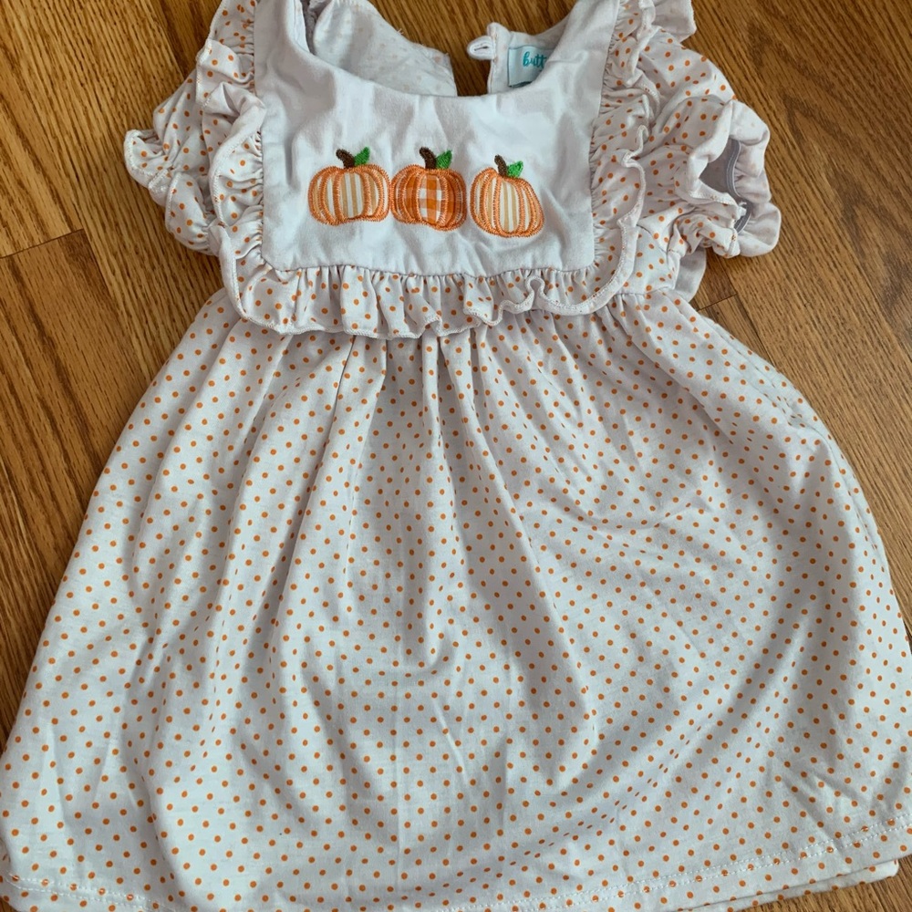 Pumpkin Smocked Dress Size 6-9 Months